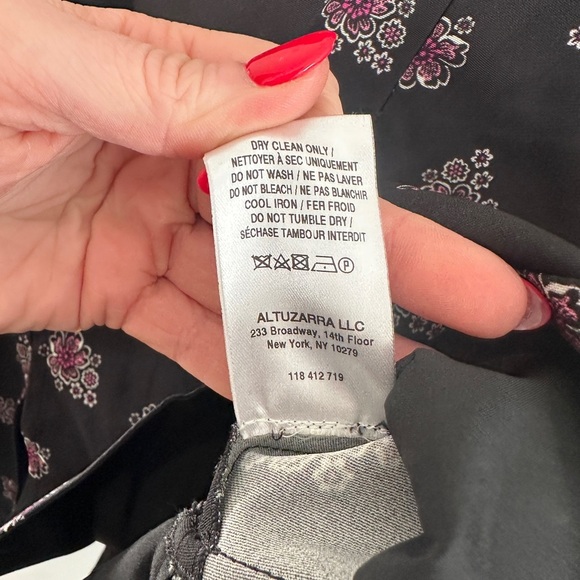 Altuzarra Black and Pink Asymmetrical Peplum Sleeveless Blouse - Picture 4 of 5